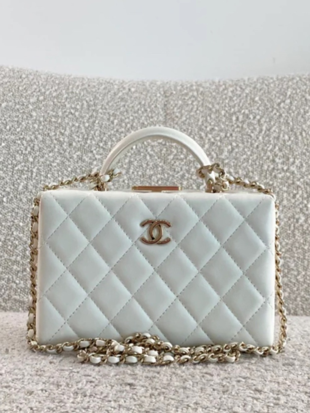 Authentic Pre-Owned Chanel 2024 White Lambskin Vanity Bag